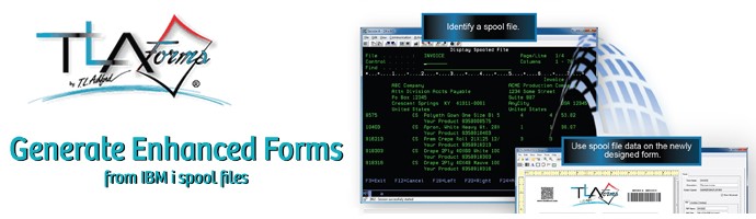 TLA Forms - Impresión de etiquetas y cheques con códigos de barras en impresoras láser o térmicas para AS/400, iSeries, System i, Power Systems e IBM i